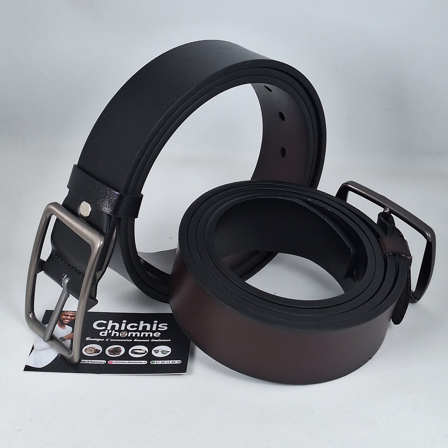 Ceinture Double Face en Cuir PU